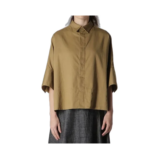 [Y's Born Product] Cotton Twill Wide Cuffs Shirt