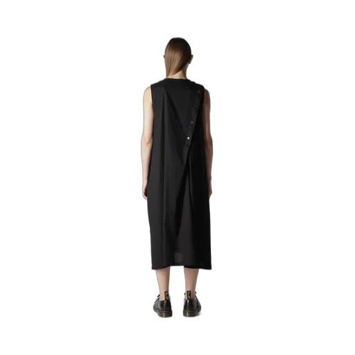 [Y's Born Product] Thin Cotton Twill Asymmeteric Button Dress