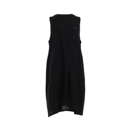 [Y's Born Product] Thin Cotton Twill Asymmeteric Button Dress