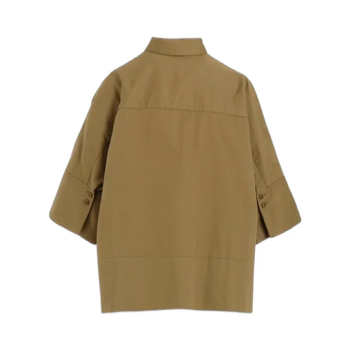 [Y's Born Product] Cotton Twill Wide Cuffs Shirt