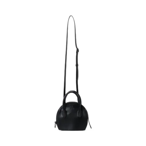 Semi-Gloss Leather Chopped Round Bag