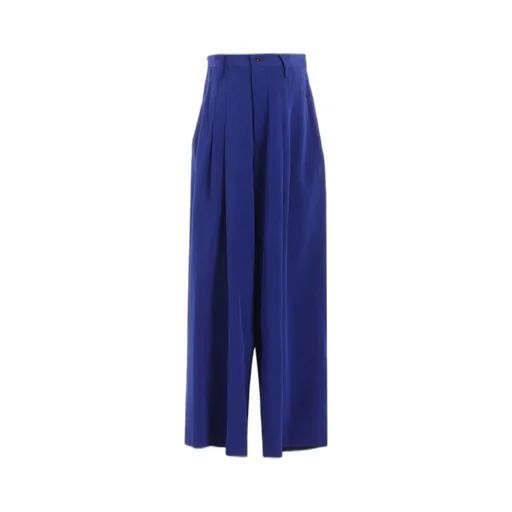 Crepe De Chine Doube Tucked Wide Pants