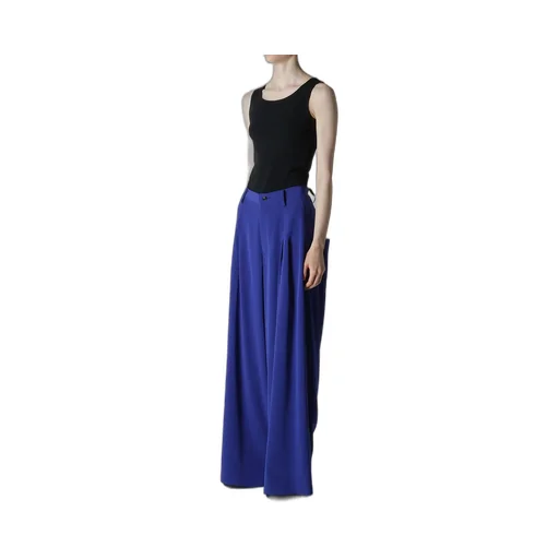 Crepe De Chine Doube Tucked Wide Pants