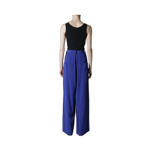 Crepe De Chine Doube Tucked Wide Pants