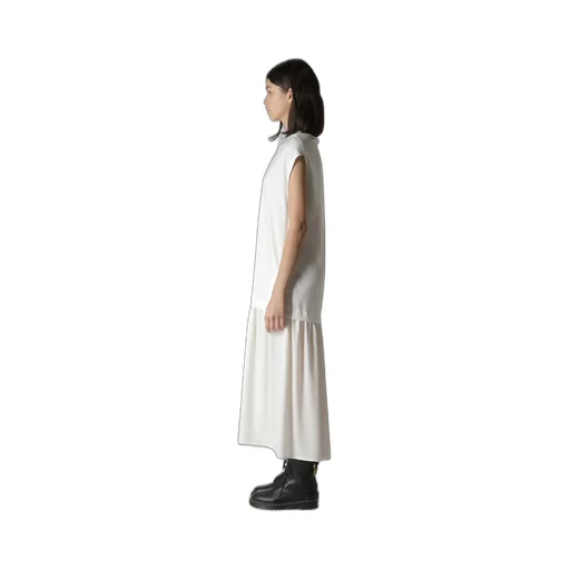 Crepe De Chine Cloth French Sleeve Dress