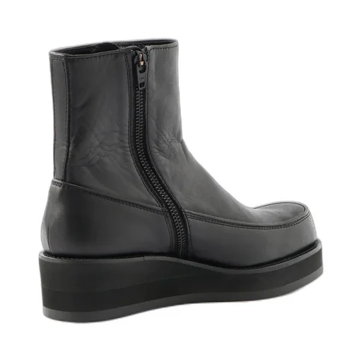 Soomth Leather Platform Zip Up Boots