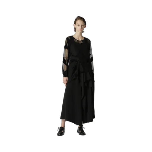 Crepe De Chine Ruffle Pants
