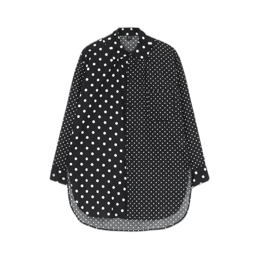 60/- Cotton Lawn Dot Print Square Collar Shirt