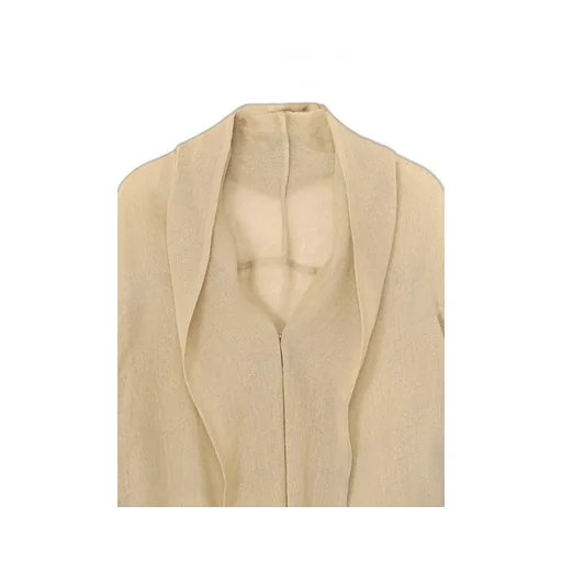 Leno Cloth Shawl Collar Long Cardigan