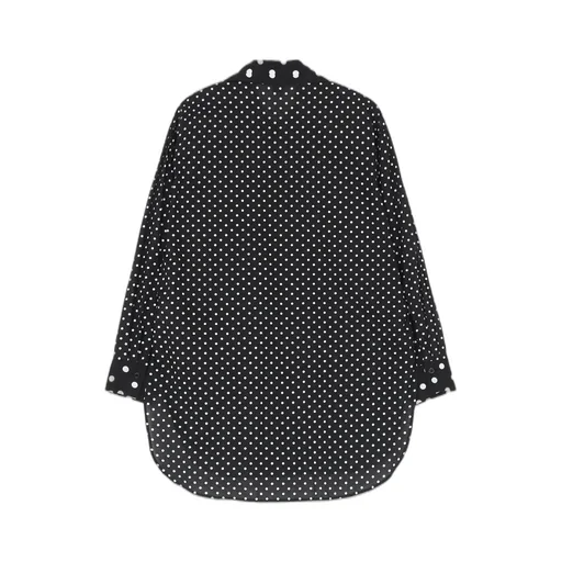 60/- Cotton Lawn Dot Print Square Collar Shirt