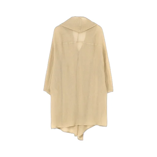Leno Cloth Shawl Collar Long Cardigan