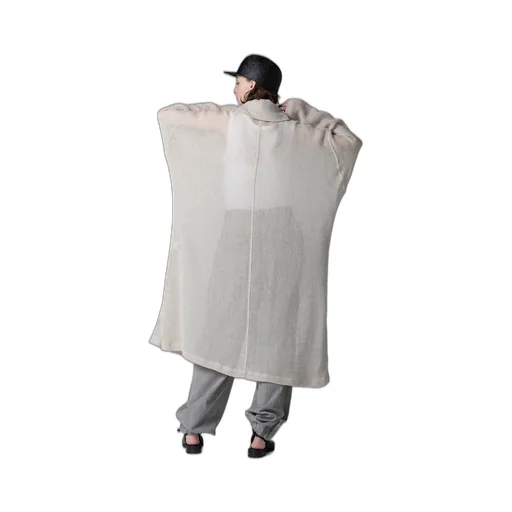 Leno Cloth Stand Collar Dress