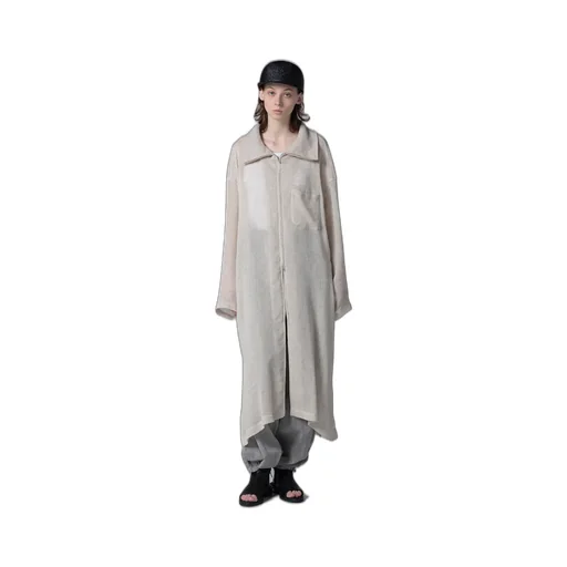 Leno Cloth Stand Collar Dress