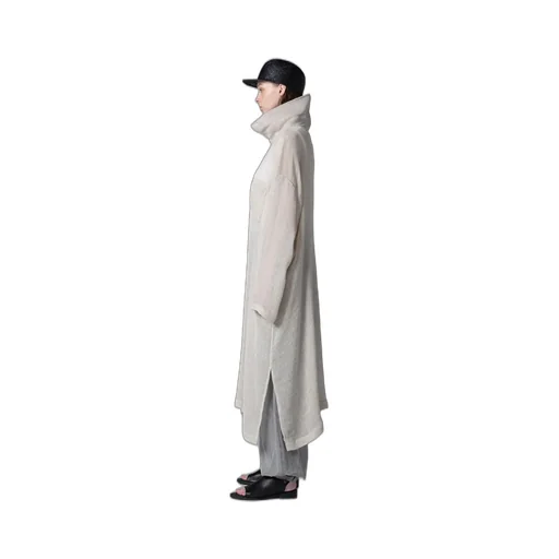 Leno Cloth Stand Collar Dress
