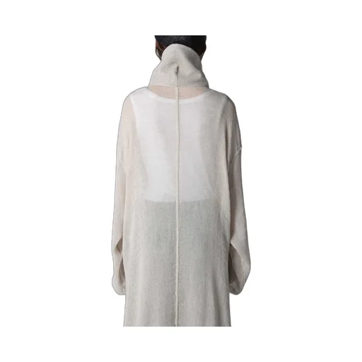 Leno Cloth Stand Collar Dress