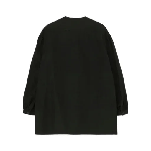 Cotton Broad Gather Sleeve Stand Blouse