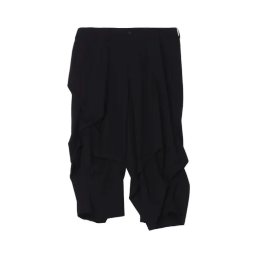 Wool Gabardine Thick Tucks Pants