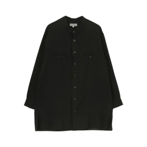Cellulose Lawn Stand Collar Blouse