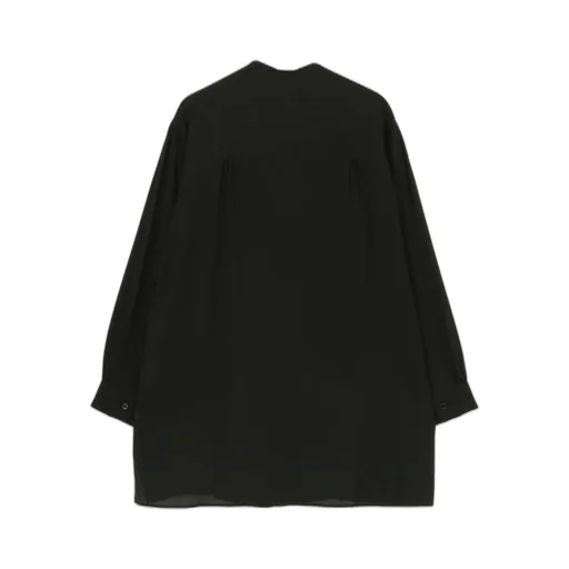 Cellulose Lawn Stand Collar Blouse