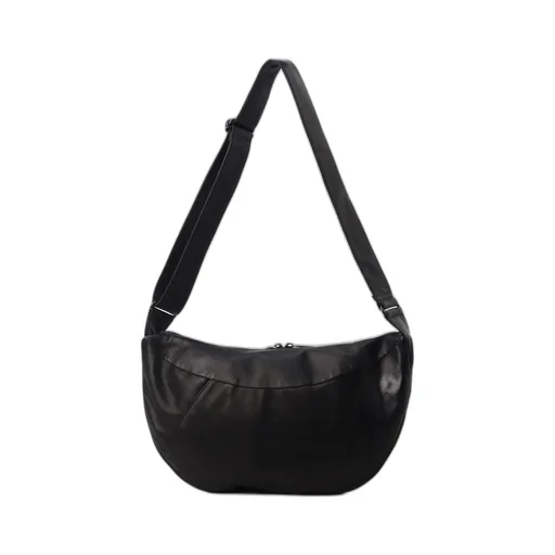 Scratch Horse Leather Half Moon Shoulder Bag