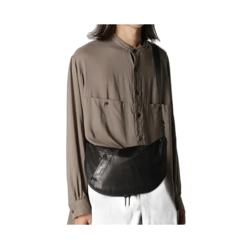 Scratch Horse Leather Half Moon Shoulder Bag