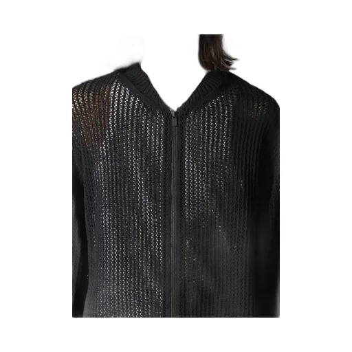 7G 1Ply Openwork Zip Blouson