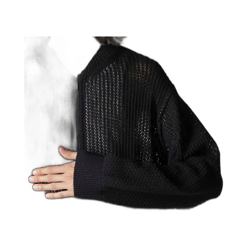 7G 1Ply Openwork Zip Blouson