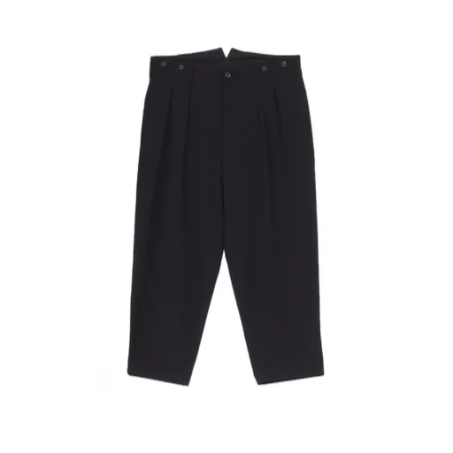 Wool Gabardine 2 Tucks Suspender Pants