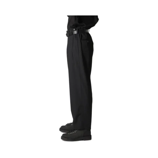 Wool Gabardine 2 Tucks Suspender Pants