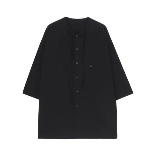 Cotton Broad Guesseted String Collar Blouse