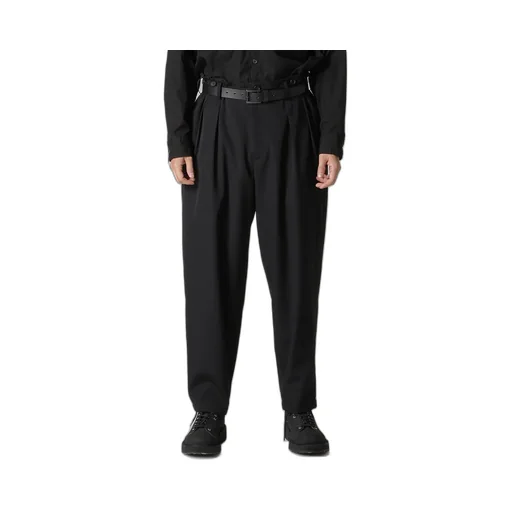 Wool Gabardine 2 Tucks Suspender Pants