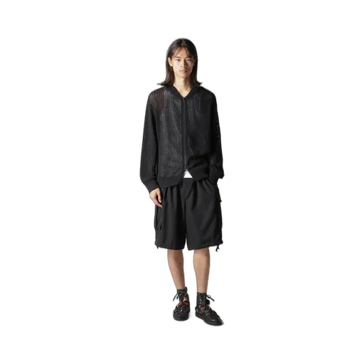 7G 1Ply Openwork Zip Blouson