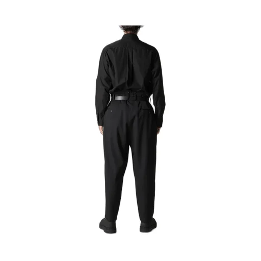 Wool Gabardine 2 Tucks Suspender Pants
