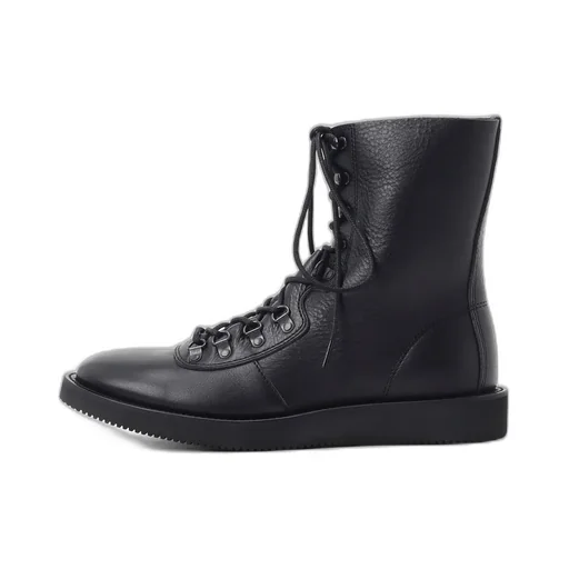 Soft Shrink Leather Military Boots