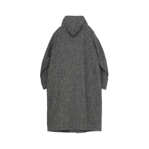 Nep Tweed Fly Front Hooded Coat