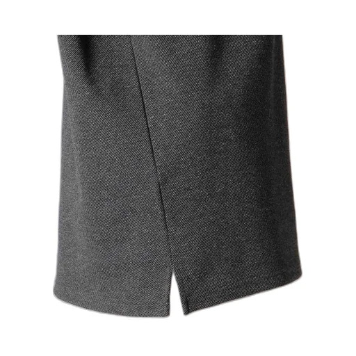 C/W Twill Jersey Padded Collar Half Zip Long Blouse