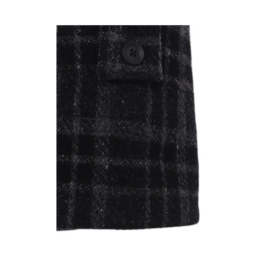 Horizontal Padded Plaid Stand Jacket