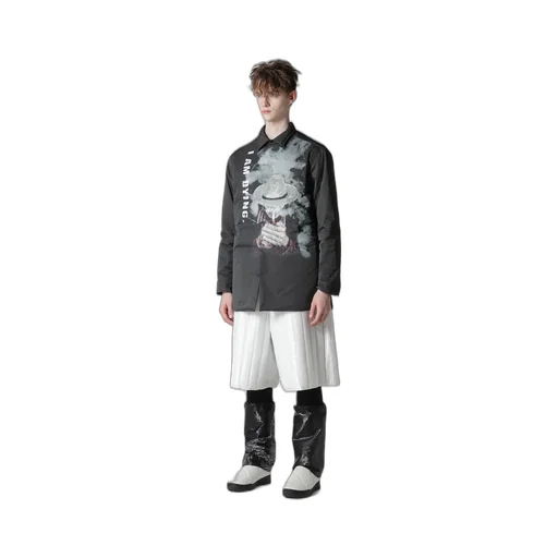 Tobacco Old Man Printed Padded Blouse