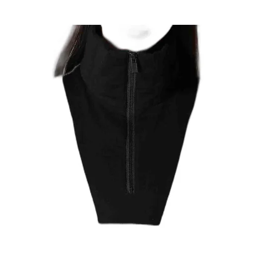 C/W Twill Jersey Padded Collar Half Zip Long Blouse