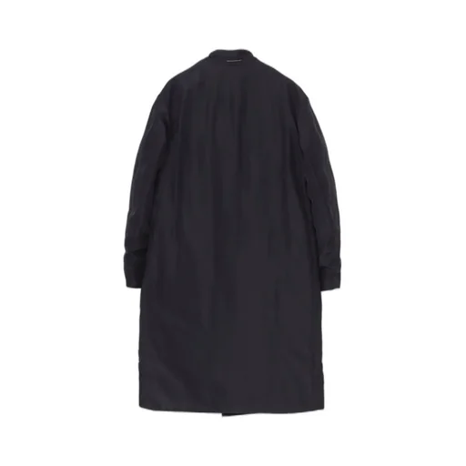 Silk Denim 3Buttons Diagonal Padded Long Jacket