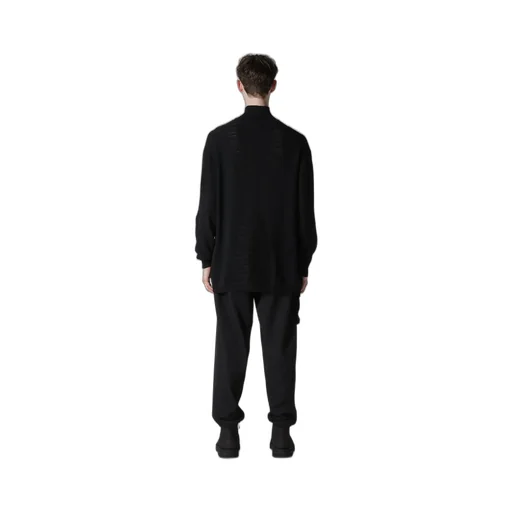 5G1P Combination Knit Paneled High Neck Po