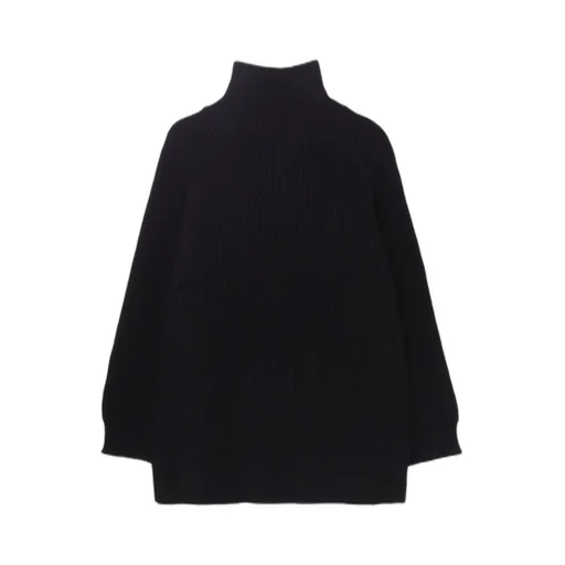 5G1P Cable+Cardigan Stitch Side Zip Hign Neck Po