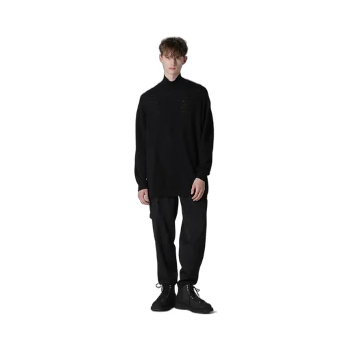 5G1P Combination Knit Paneled High Neck Po
