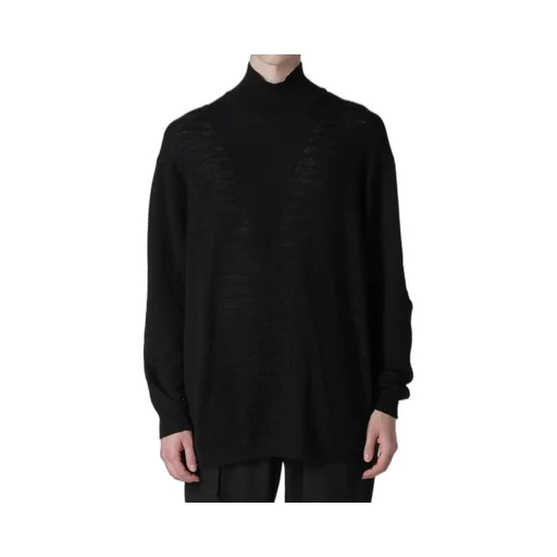 5G1P Combination Knit Paneled High Neck Po