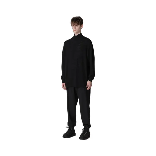 5G1P Combination Knit Paneled High Neck Po