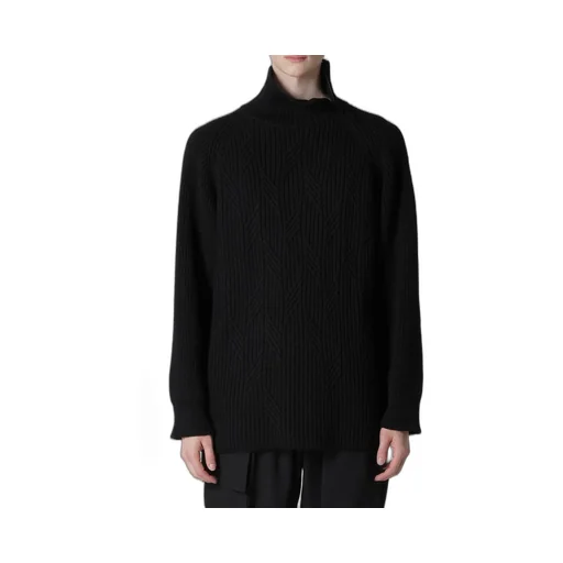 5G1P Cable+Cardigan Stitch Side Zip Hign Neck Po