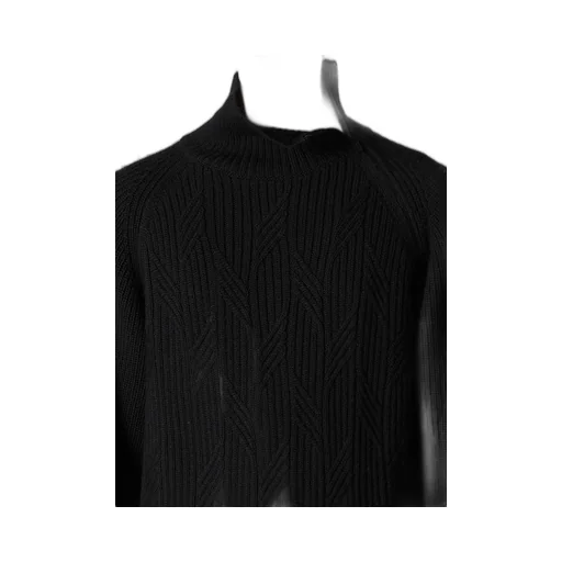 5G1P Cable+Cardigan Stitch Side Zip Hign Neck Po
