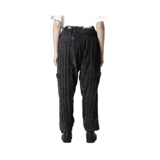 Linen Velvet Tab Detail Padded Pants