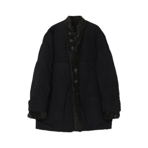 Linen Velvet Horizontal Padded Long Jacket