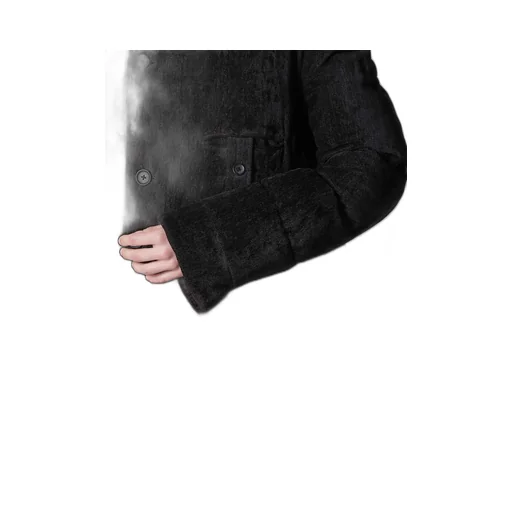 Linen Velvet Horizontal Padded Long Jacket